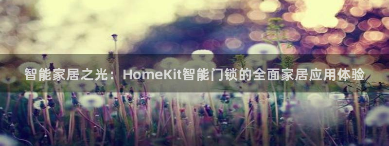 利记国际官网：智能家居之光：HomeKit智能门锁的全面家居