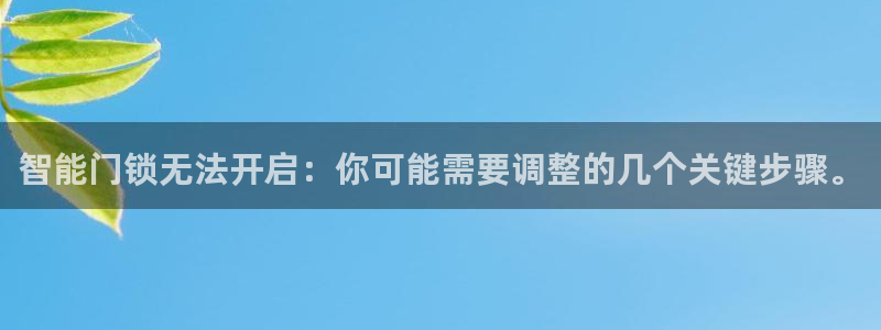 利记真的官网：智能门锁无法开启：你可能需要调整的几个关键步骤